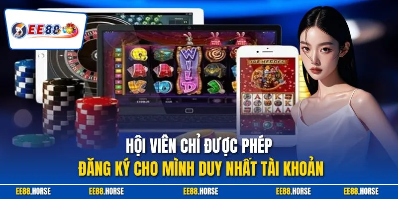 Hội viên chỉ được phép đăng ký cho mình duy nhất tài khoản